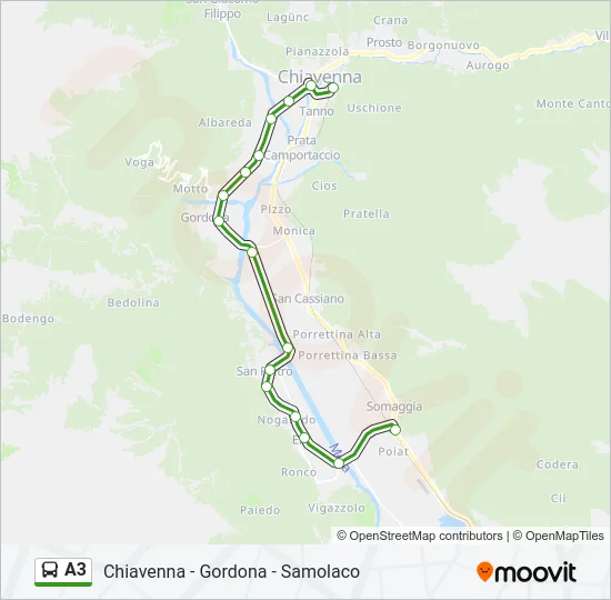 A3 Bus Line Map