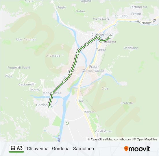 A3 bus Line Map