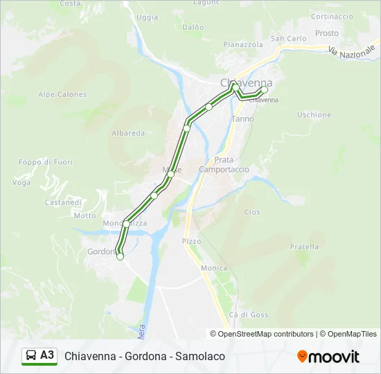 A3 Bus Line Map