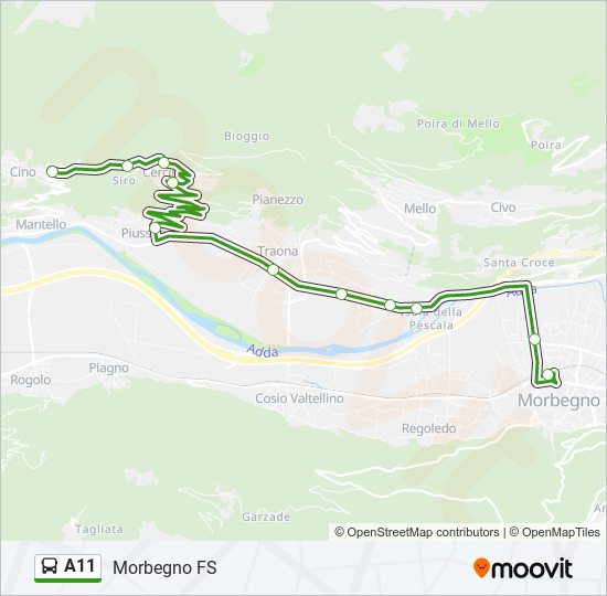 A11 bus Line Map