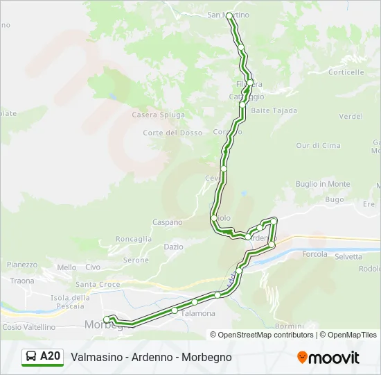 A20 Bus Line Map