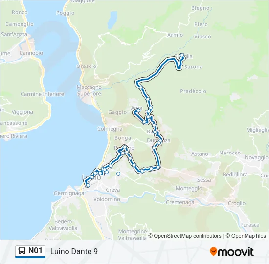N01 Bus Line Map