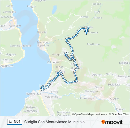 N01 Bus Line Map