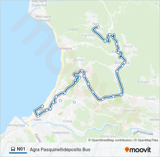 N01 Bus Line Map
