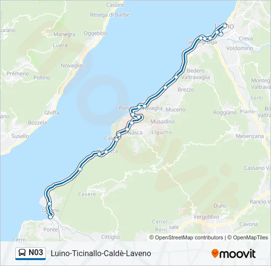 N03 Bus Line Map