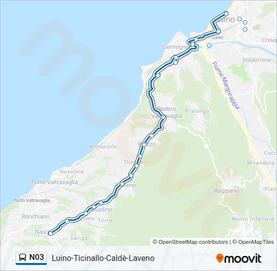 N03 Bus Line Map
