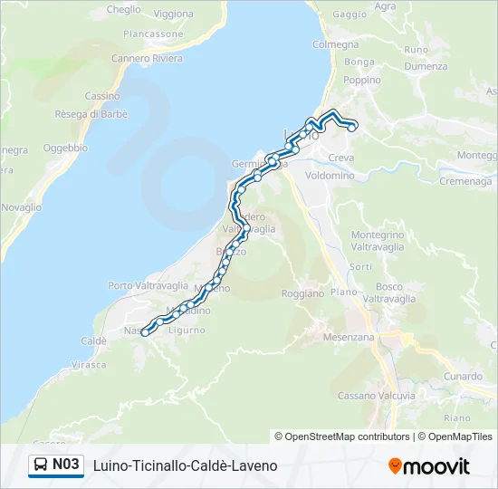 N03 Bus Line Map