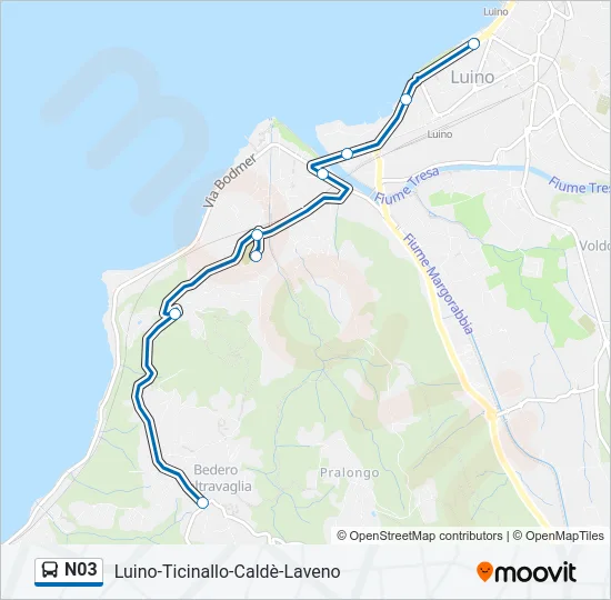 N03 Bus Line Map