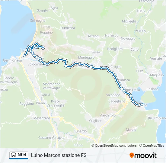 N04 Bus Line Map