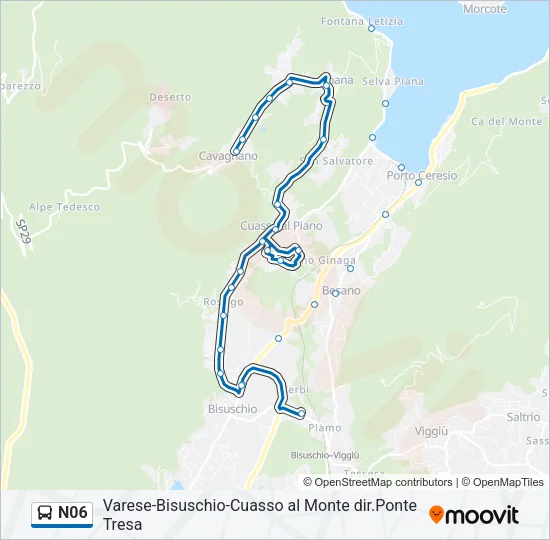 N06 Bus Line Map