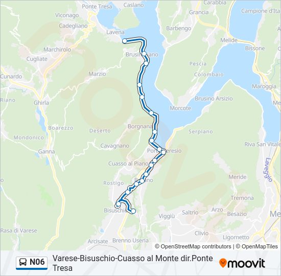 N06 bus Line Map