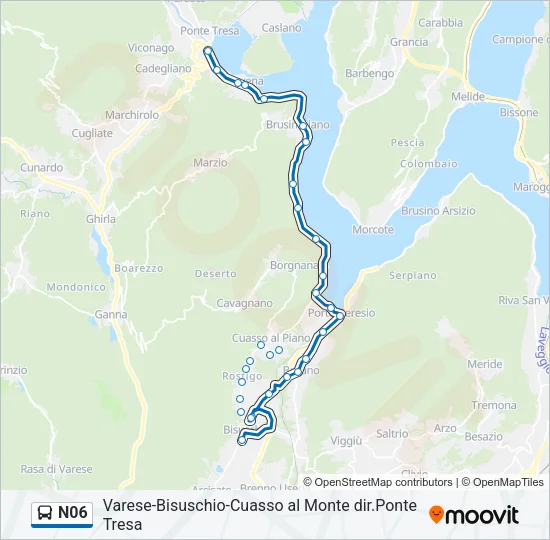 N06 Bus Line Map