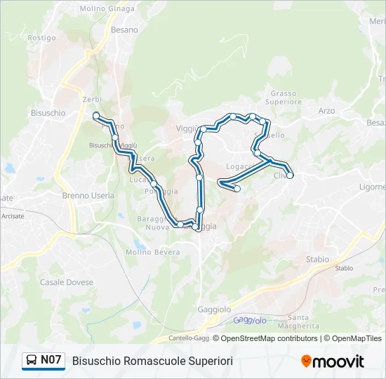 N07 Bus Line Map