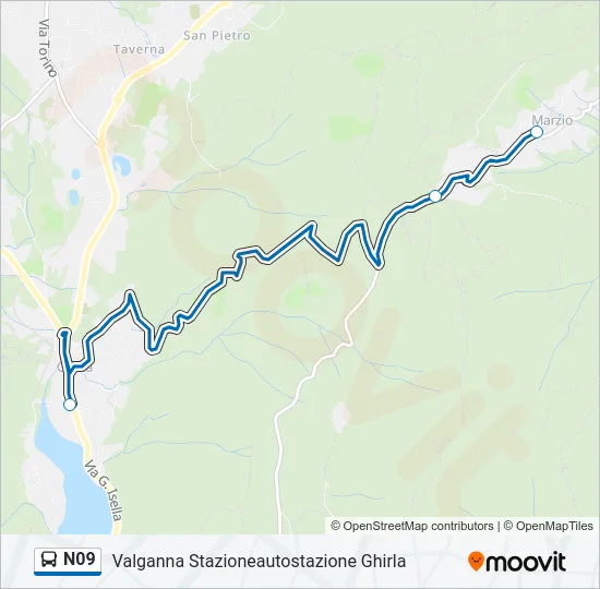 N09 Bus Line Map