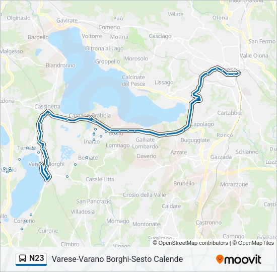 N23 Bus Line Map