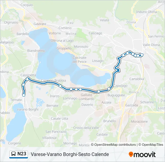 N23 Bus Line Map