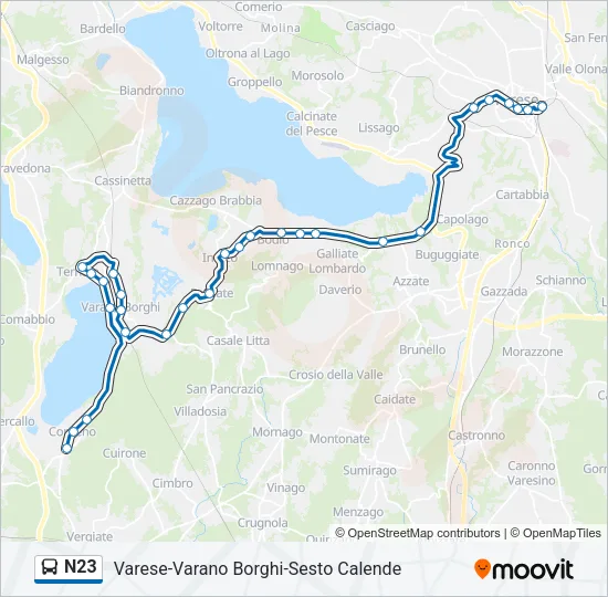 N23 Bus Line Map