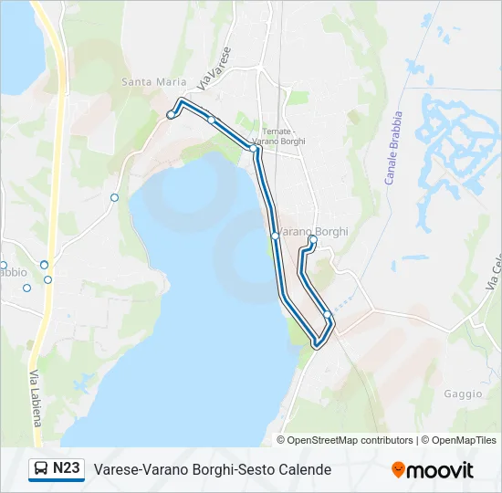 N23 Bus Line Map