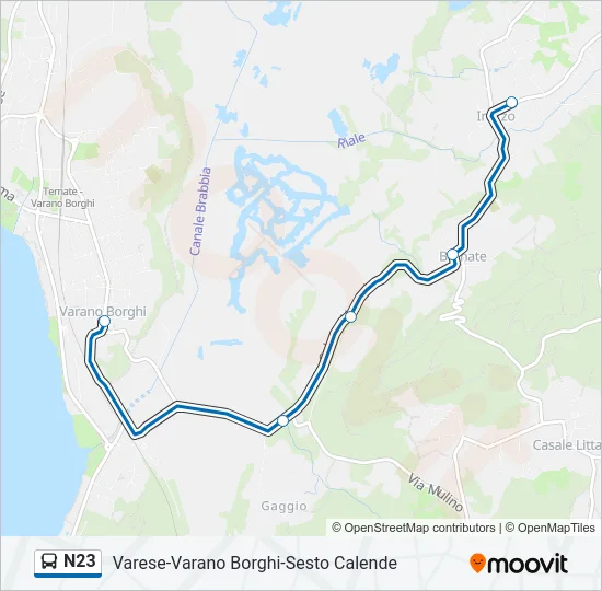 N23 Bus Line Map