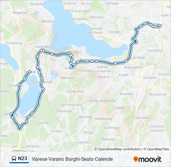 N23 Bus Line Map