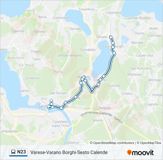 N23 Bus Line Map