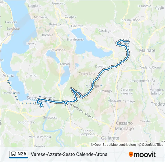 N25 Bus Line Map