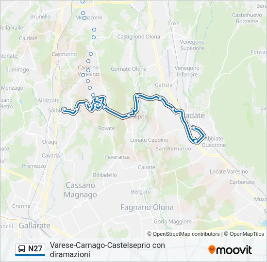 N27 Bus Line Map