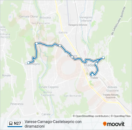 N27 Bus Line Map