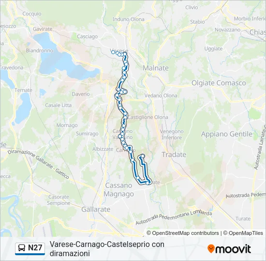 N27 Bus Line Map