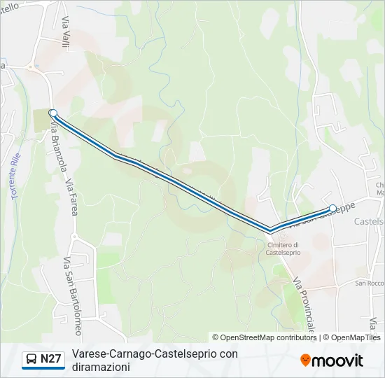 N27 Bus Line Map