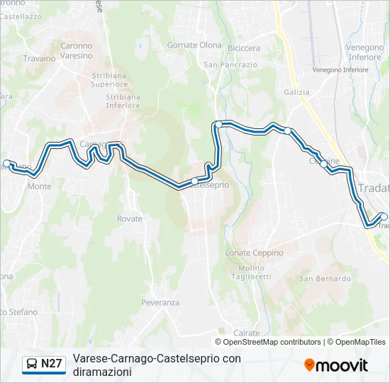 N27 Bus Line Map