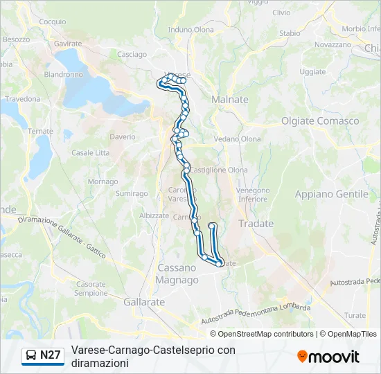 N27 Bus Line Map