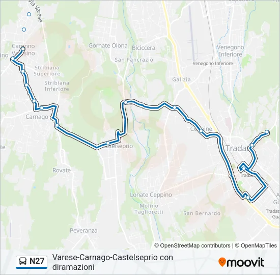 N27 Bus Line Map