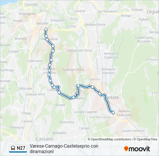 N27 Bus Line Map