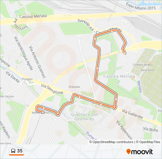 35 Bus Line Map