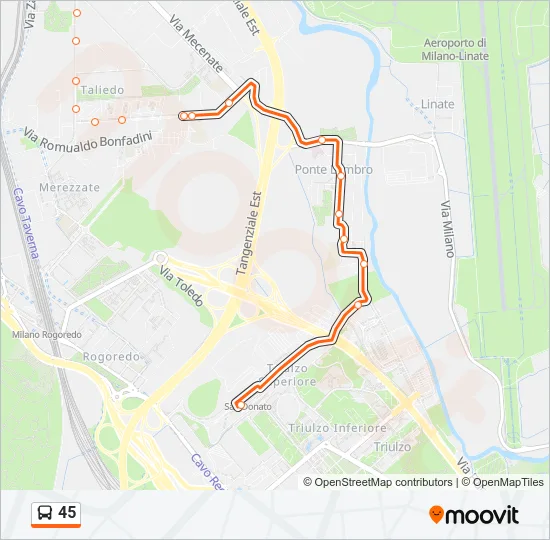 45 Bus Line Map
