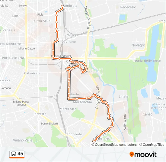 45 Bus Line Map