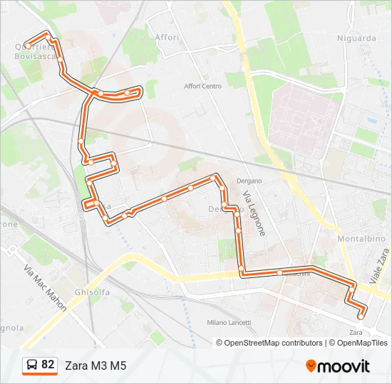 82 Bus Line Map
