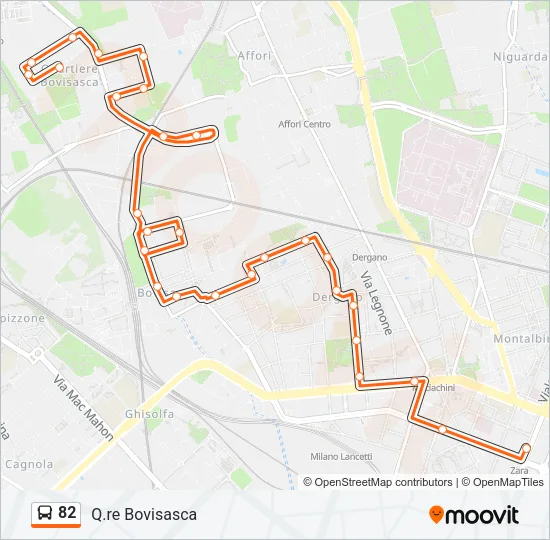 82 Bus Line Map