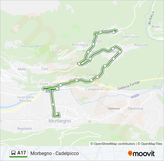 Percorso linea bus A17