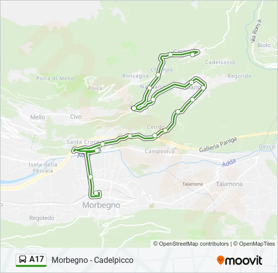 A17 Bus Line Map
