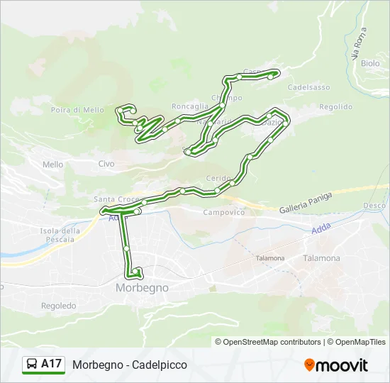 A17 Bus Line Map