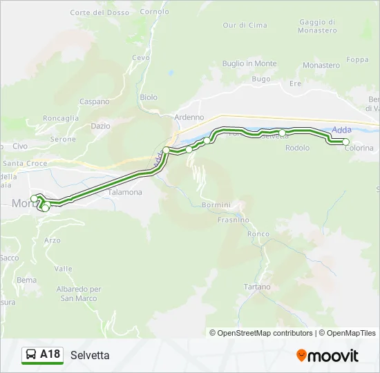 A18 Bus Line Map
