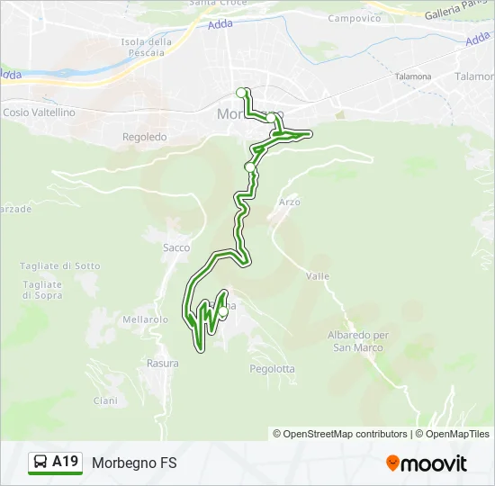 A19 Bus Line Map