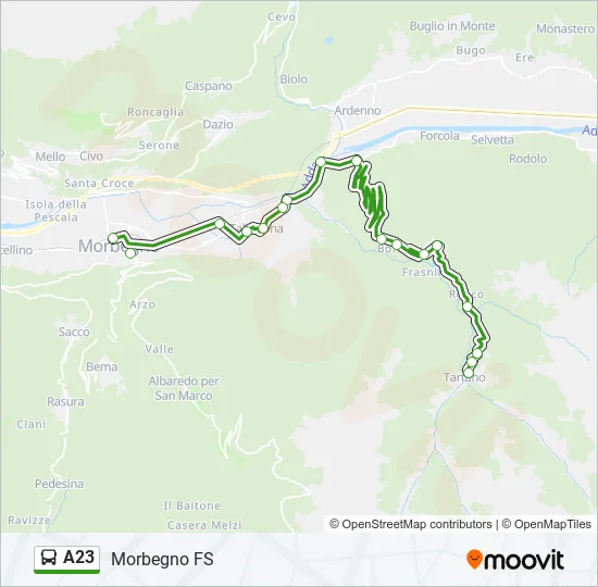 A23 Bus Line Map