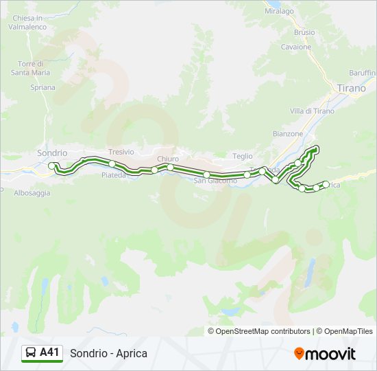 A41 bus Line Map