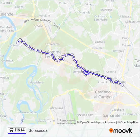 H614 Bus Line Map