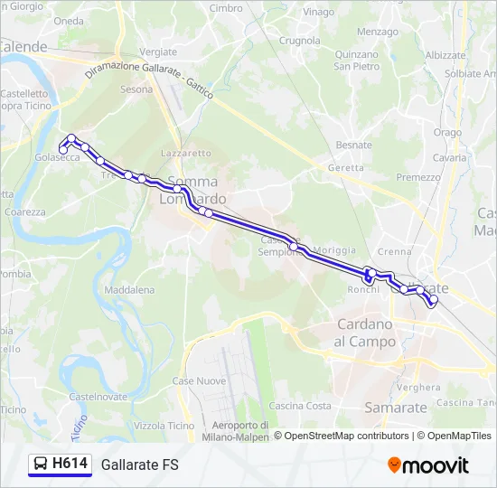 H614 Bus Line Map