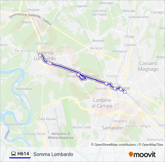 H614 Bus Line Map
