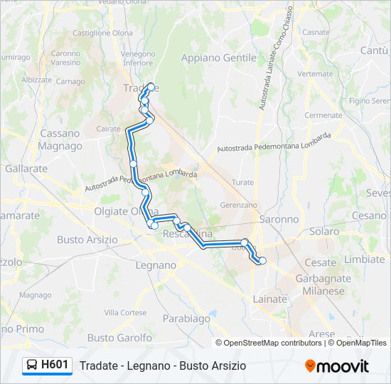 Percorso linea  H601